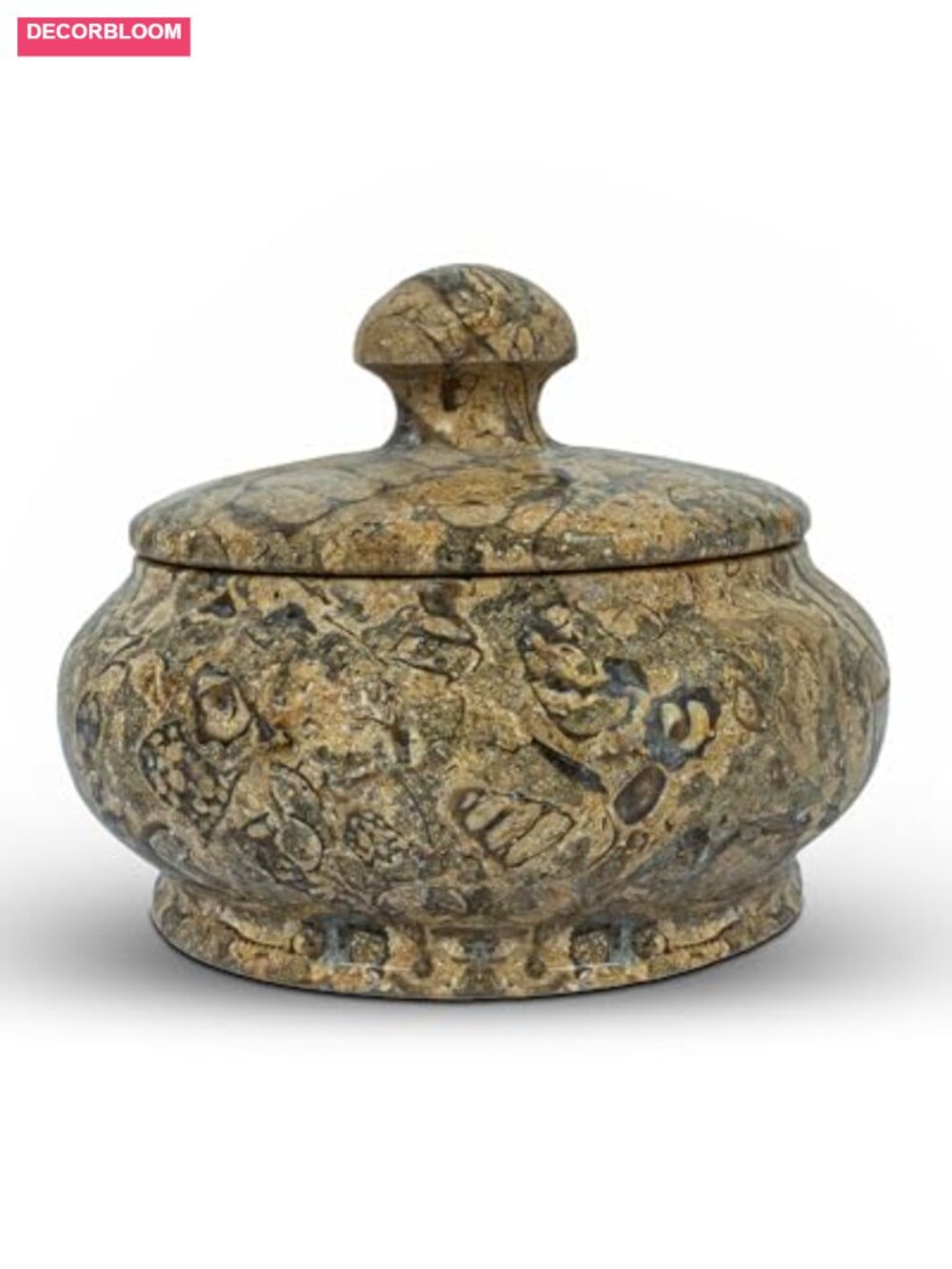 Natural Marble Jar with Lid - 3 Inch Polished Decorative Salt Spice Cellar - Picture 1 of 6